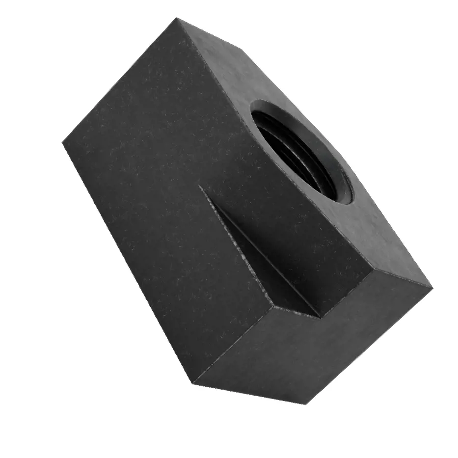 مهره تی-اسلات دراپ این تمام‌دنده فولاد اکسید سیاه/برای عرض شیار 1 اینچ، سایز رزوه 3/4-10