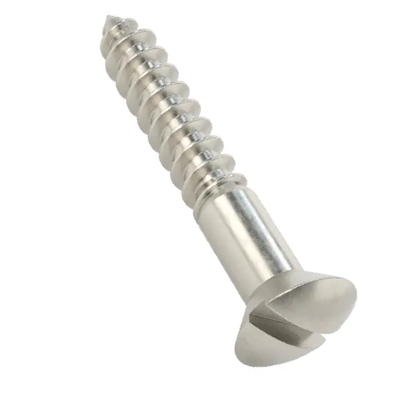 پیچ سر بیضی شیاردار برای چوب/فولاد ضدزنگ 18-8، سایز شماره 4، طول 3/4 اینچ