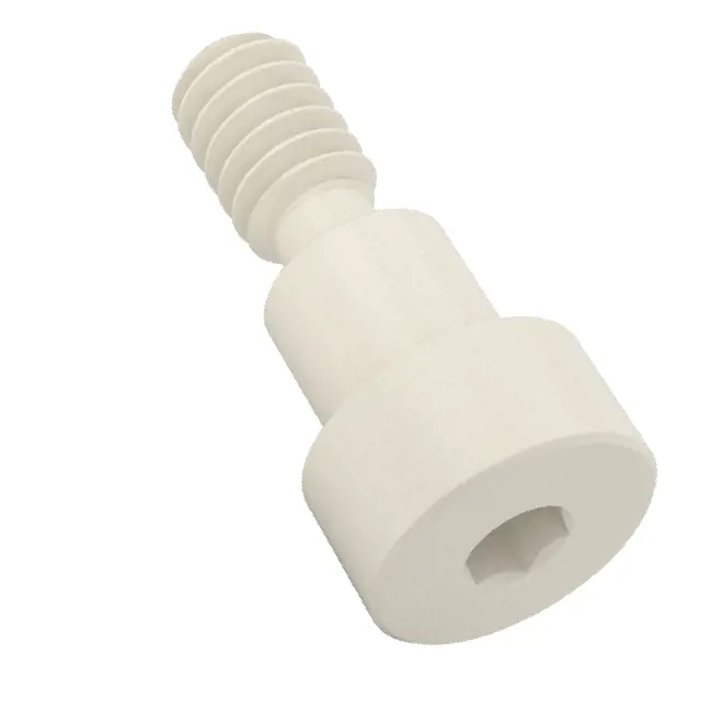 پیچ شانه‌ای نایلونی/قطر شانه 1/4 اینچ، طول شانه 1/4 اینچ، رزوه 10-24، کرم روشن