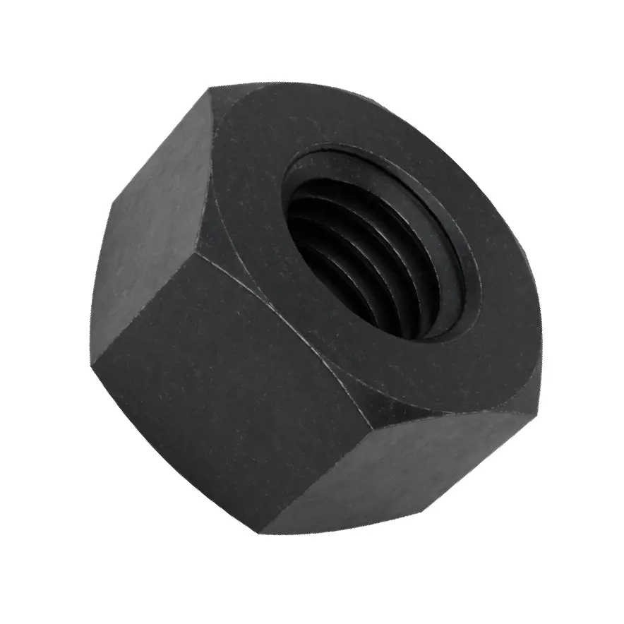 مهره شش گوش پروفیل سنگین سازه‌ای استحکام بالا/فولاد اکسید سیاه، سایز رزوه 5/8"-11