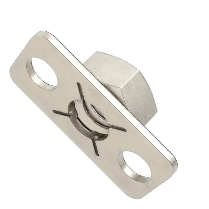 مهره‌های آماده چسب پایه باریک از فولاد ضدزنگ 316/سایز رزوه 1/4-20، طول 15/16 اینچ، پایه با عرض 29/64 اینچ