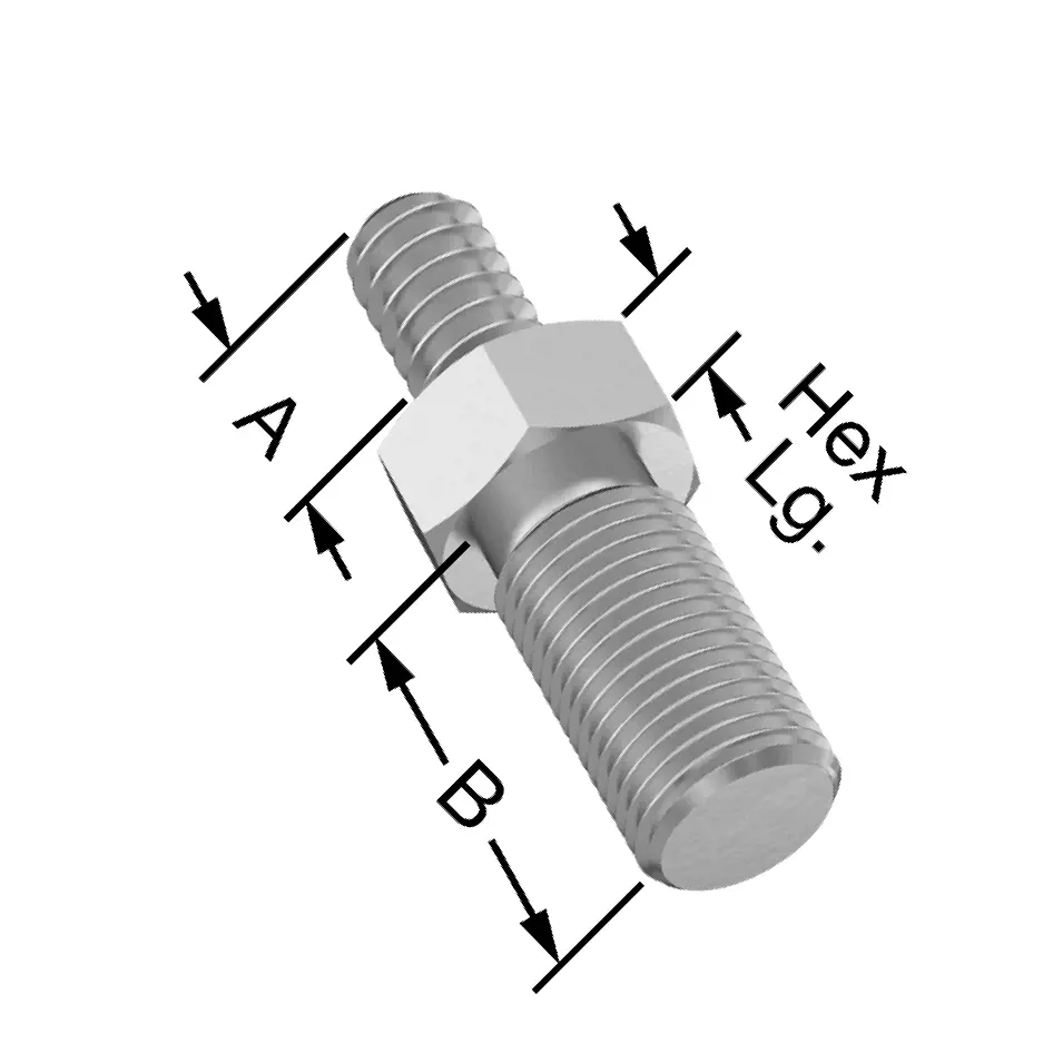 مبدل رزوه شش گوش نر/فولاد ضدزنگ 18-8، سایز رزوه 6-32 تا M5 x 0.5 میلی‌متر