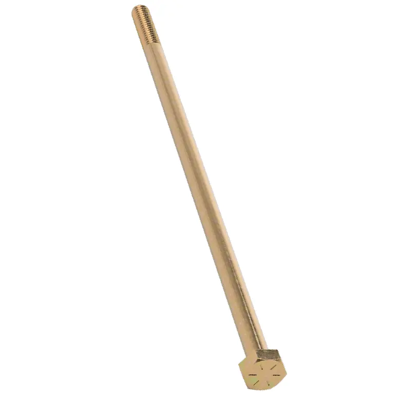 پیچ سر شش گوش با روکش روی زرد کرومات/فولاد درجه 8، سایز رزوه 1/4"-20، طول 7"