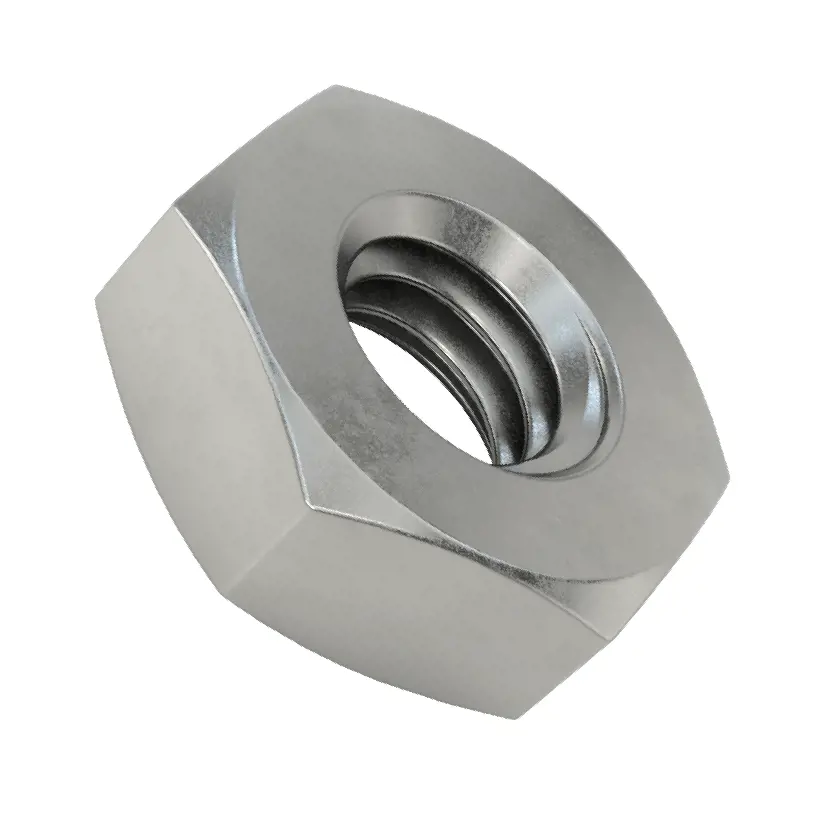 مهره شش گوش فولاد استحکام پایین پروفیل نازک سنگین/درجه 2، سایز رزوه 5/16"-18