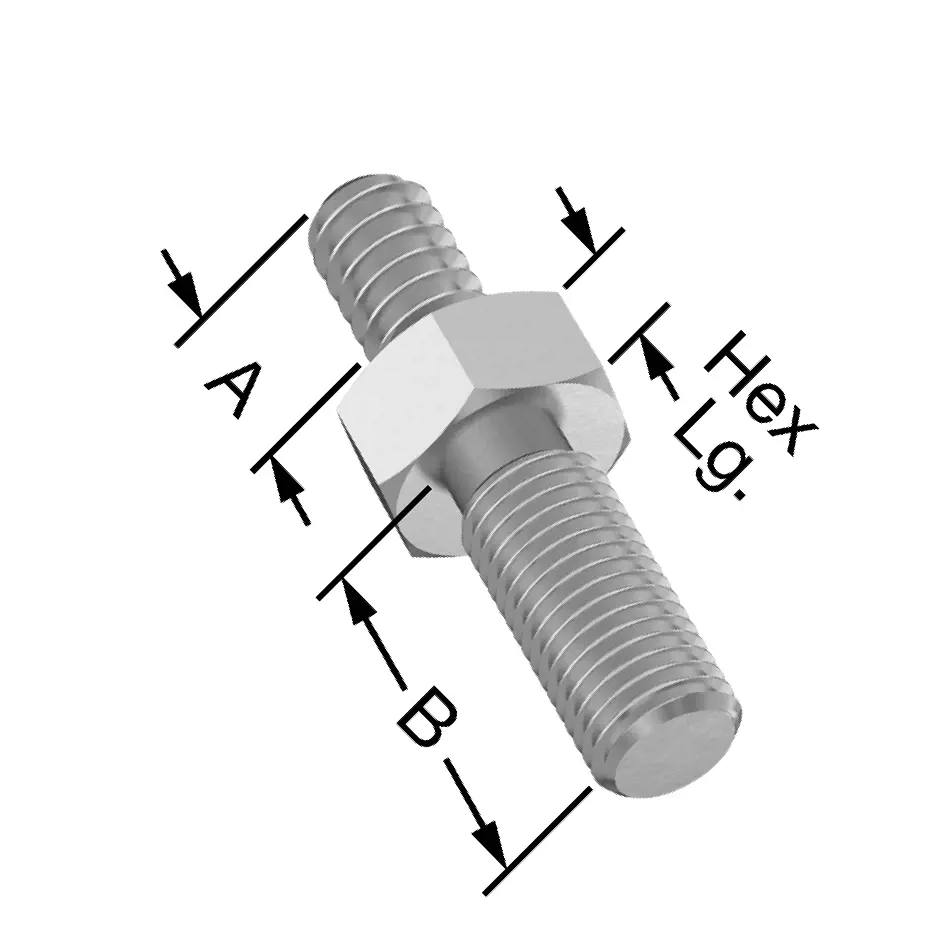 آداپتور رزوه شش گوش نر/18-8 فولاد ضدزنگ، 6-32 تا M4 x 0.5 میلی‌متر سایز رزوه