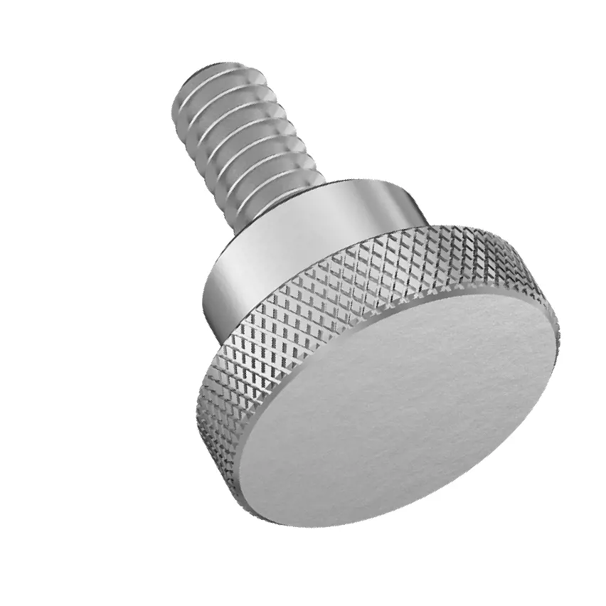 پیچ انگشتی سر آجدار برآمده فولاد ضدزنگ/سایز رزوه 4-40، طول 1/4 اینچ، قطر سر 3/8 اینچ