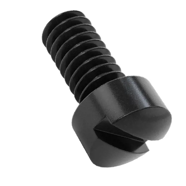 پیچ‌های شیاردار سر فیلیستر باریک/پلاستیکی، پروفایل بالا، رزوه 0-80، طول 1/8 اینچ، مشکی