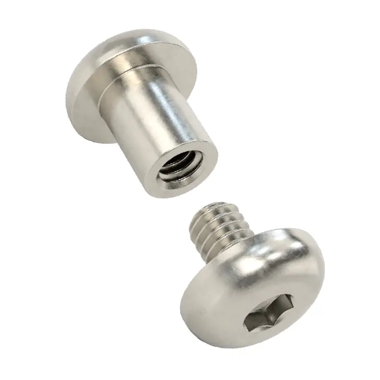 بشکه اتصال و پیچ آلن از فولاد ضدزنگ 18-8/سایز رزوه 1/4"-20، برای ضخامت 1/2" تا 3/4" اینچ