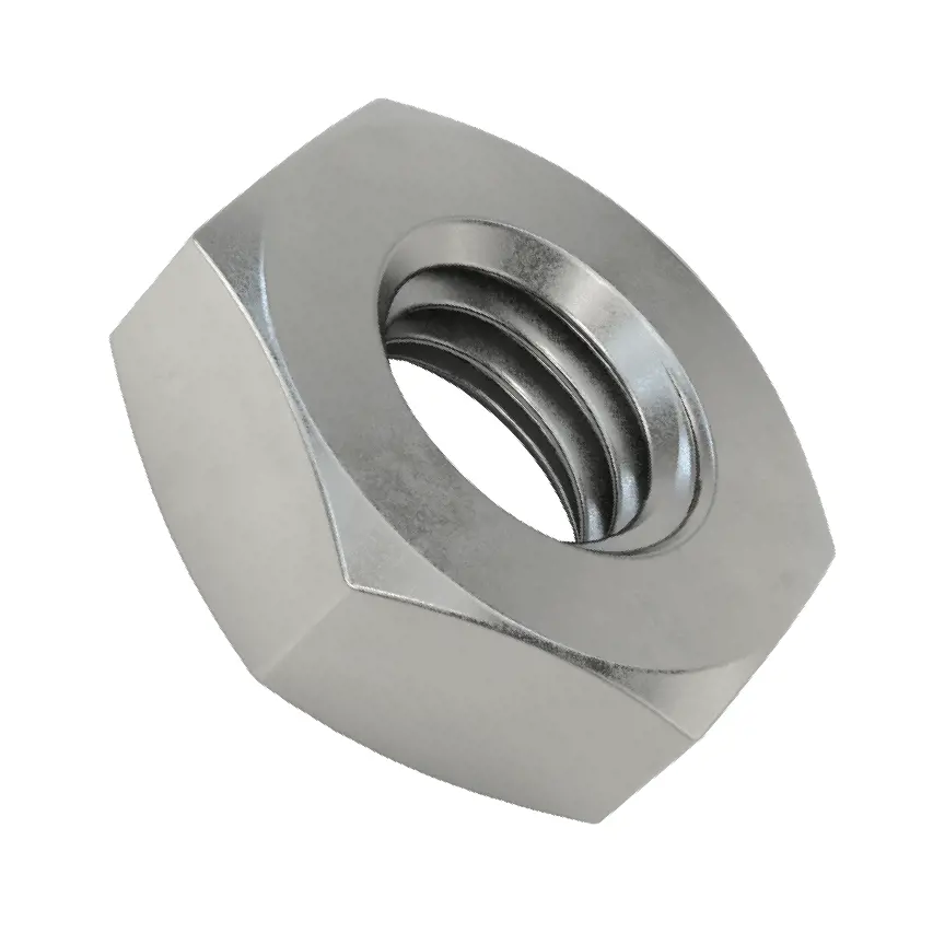 مهره شش گوش پروفایل نازک-سنگین فولاد استحکام پایین/Grade 2, سایز رزوه 1/2"-13