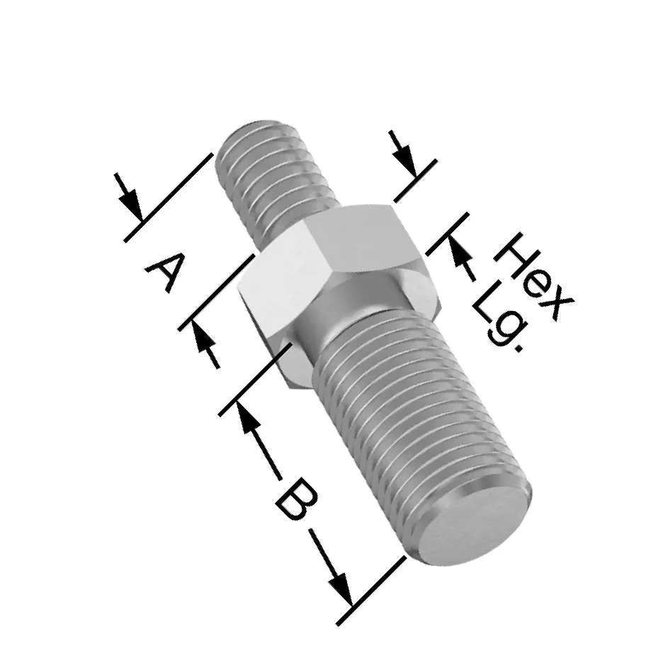 مبدل رزوه شش گوش نر/فولاد ضدزنگ 18-8، سایز رزوه از 6-40 تا M5 x 0.5 میلی‌متر