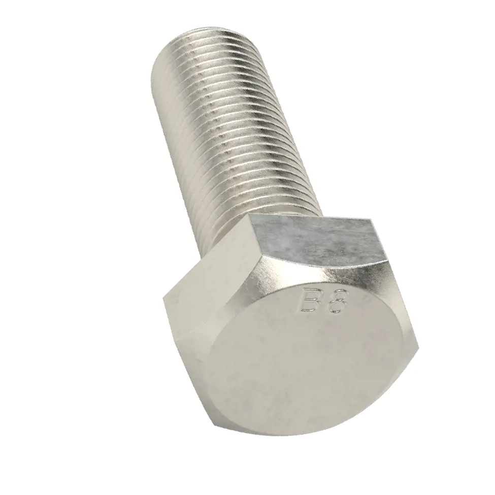 پیچ سر شش گوش سنگین از فولاد ضدزنگ 18-8/برای کاربردهای فشار بالا، رزوه 1-1/8"-8، طول 3.5 اینچ