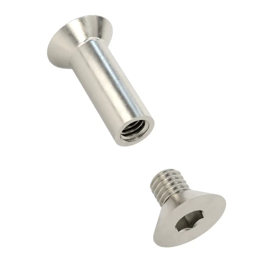 پیچ و بوش سر خزینه/سایز رزوه 3/8"-16، برای ضخامت متریال 1-7/8 تا 2 اینچ