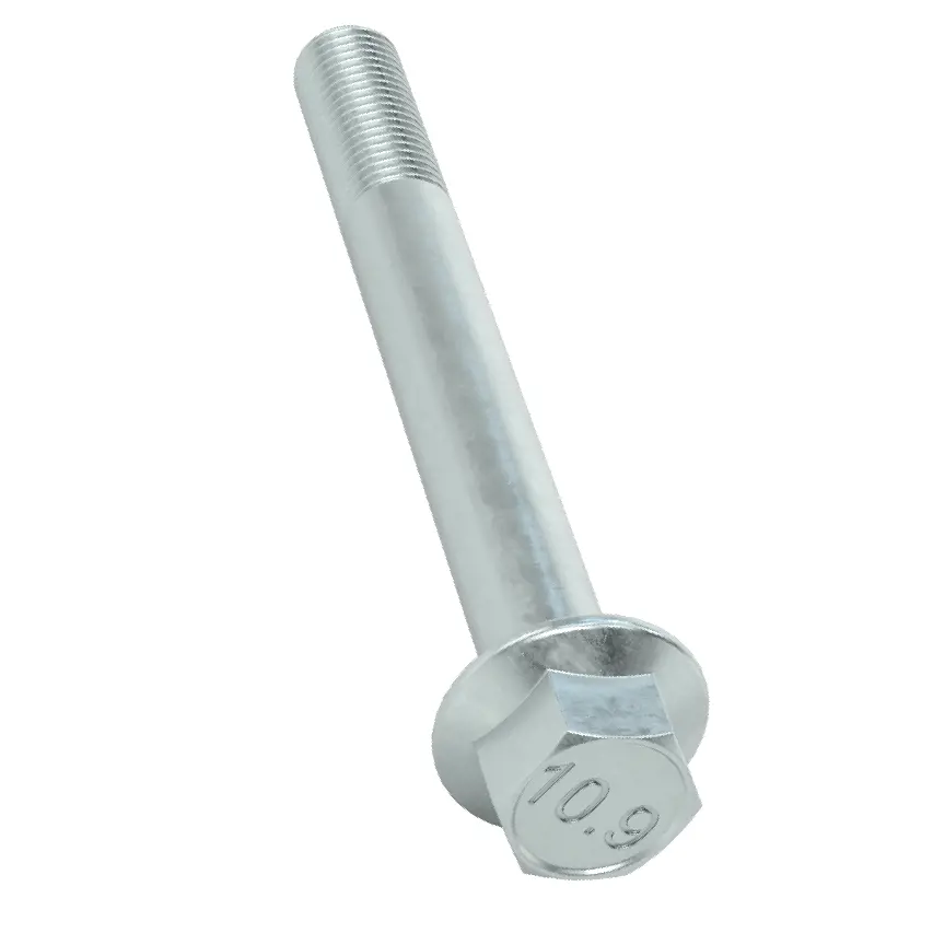 پیچ شش گوش فلنچدار فولاد استحکام بالا JIS/روکش روی، رزوه M10 x 1.25mm، طول 90 میلی‌متر، نیم‌دنده