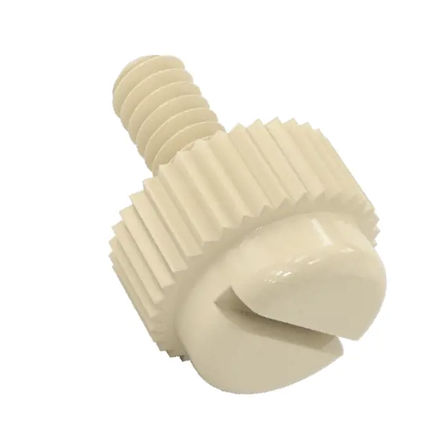 پیچ انگشتی نایلونی با محرک شیاردار/سایز رزوه 4-40، طول 1/4 اینچ، رنگ آف‌وایت