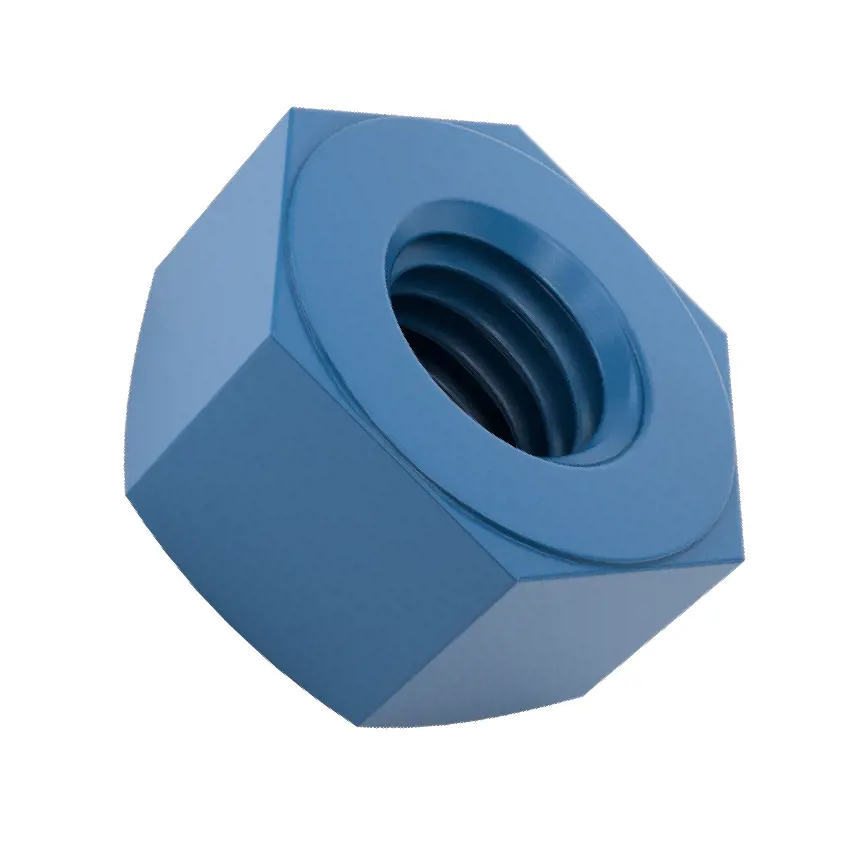 مهره شش گوش پروفیل سنگین فولاد با روکش PTFE آبی/سایز رزوه 1/2-13