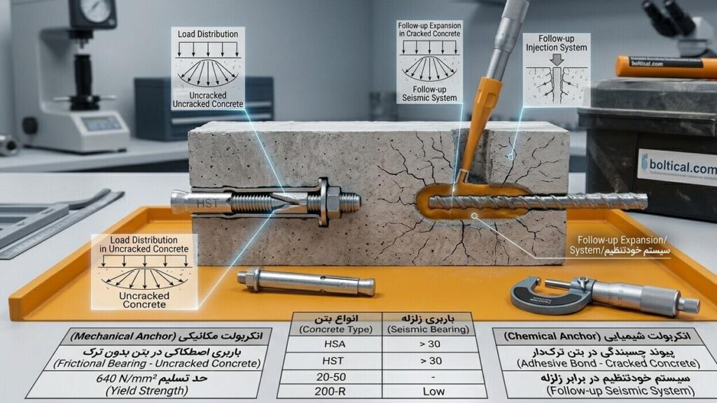تفاوت انکربولت مکانیکی و شیمیایی