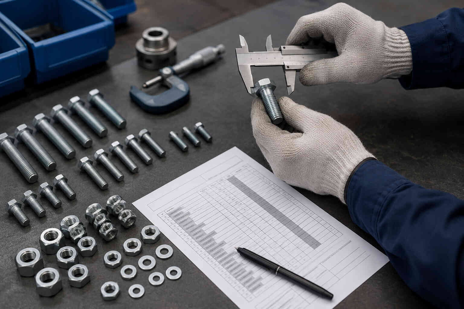 مشخص کردن ابعاد و اندازه پیچ و استانداد مورد نیاز